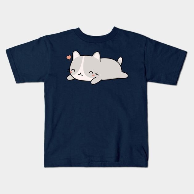 Kawaii Cute Cat Kids T-Shirt by happinessinatee